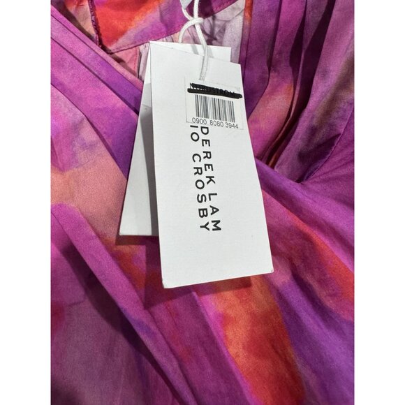 DEREK LAM IO CROSBY Fuchsia Finn Ruffle Wrap Dress 8 - Picture 6 of 8